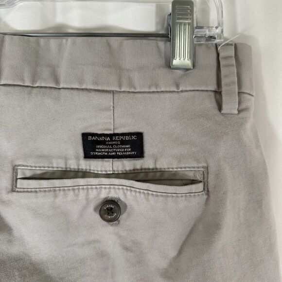 Banana Republic Mason Chino Men's 31x32 Grey Flat Front Cotton Blend Pockets - Picture 9 of 12
